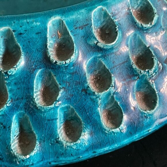 Aldo Londi Bitossi Lacrima Remini Blue Ceramic Ashtray Italy MCM Vintage RARE - Picture 2 of 5